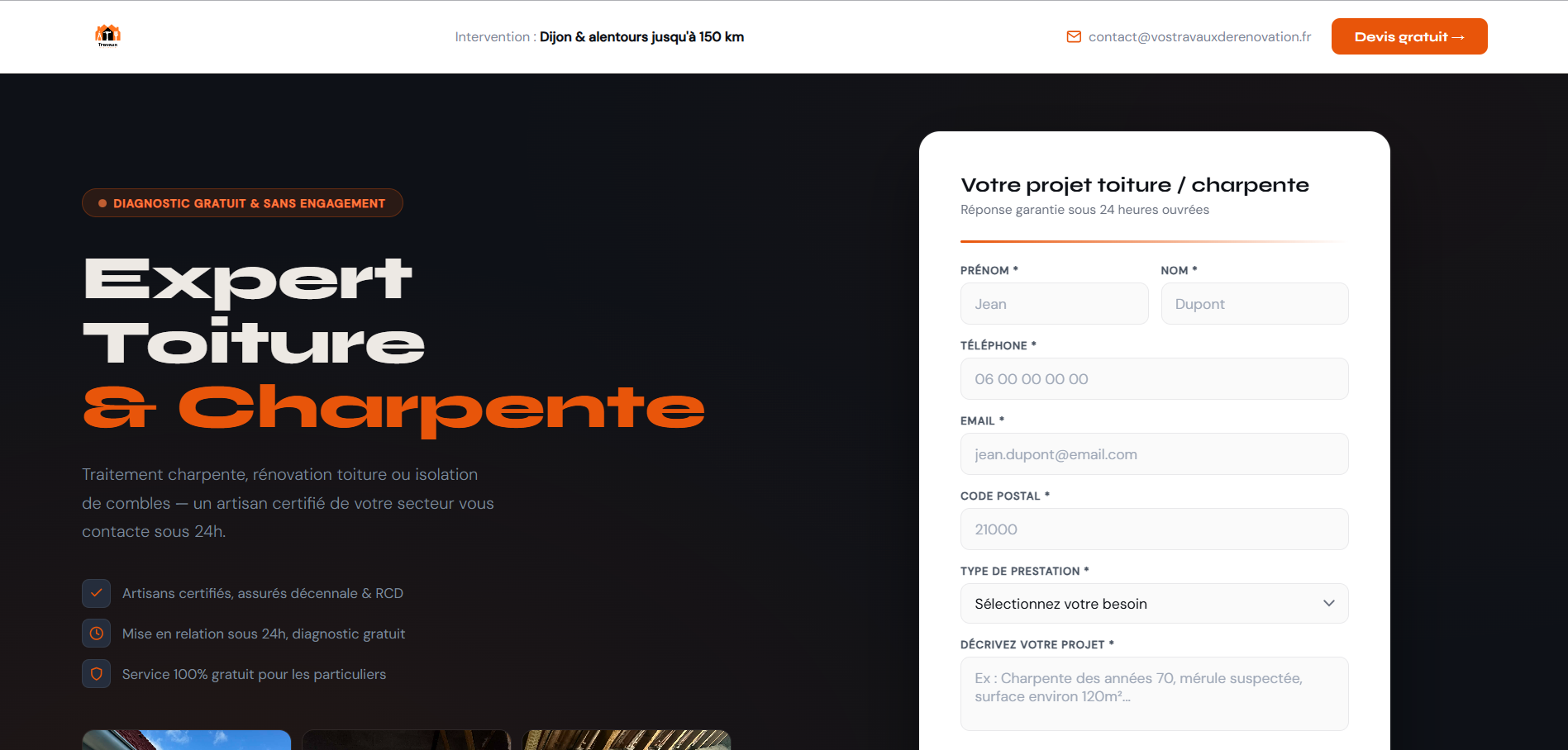 Aperçu du site Vos Travaux Rénovation