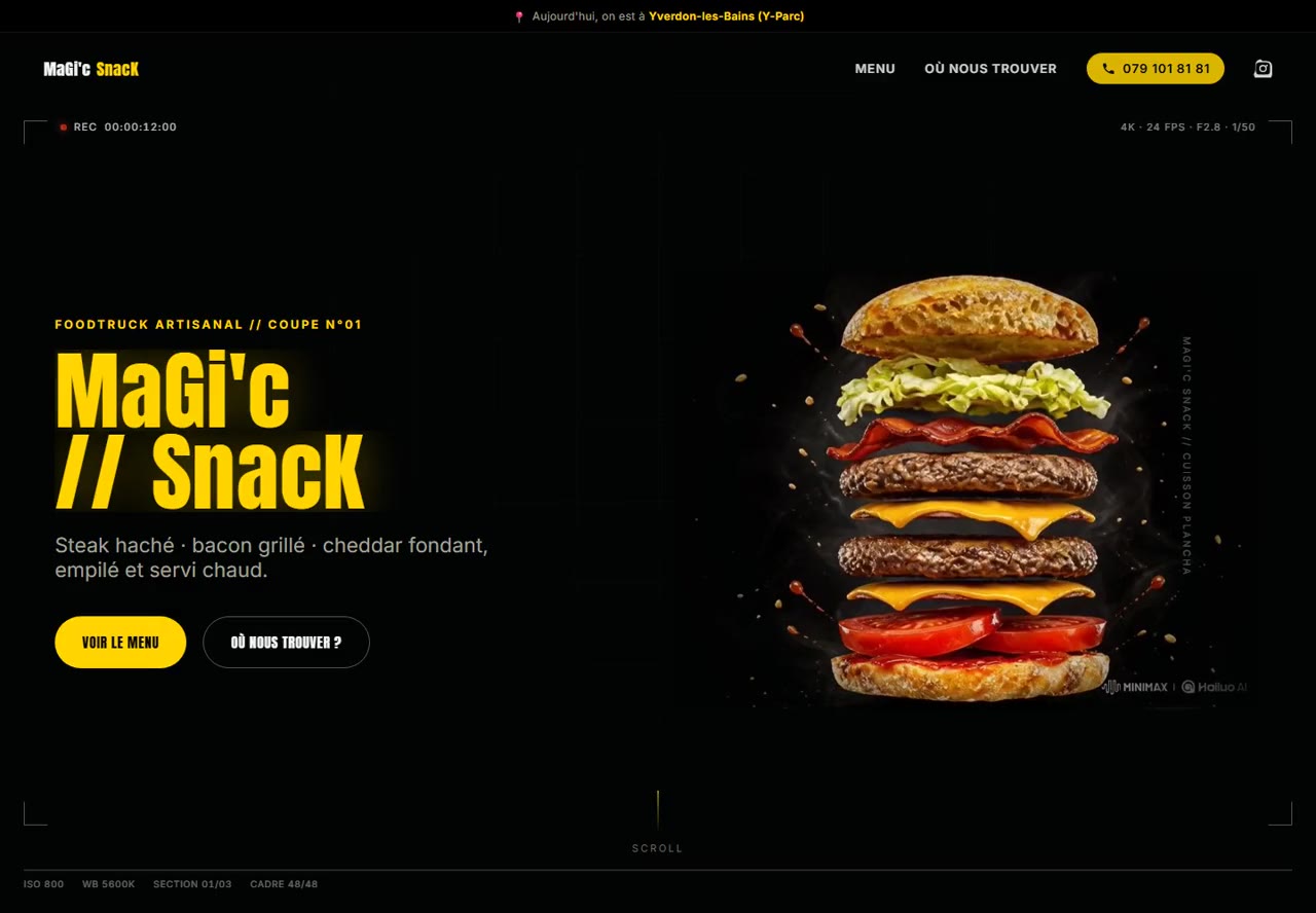 Aperçu du site Magic Snack